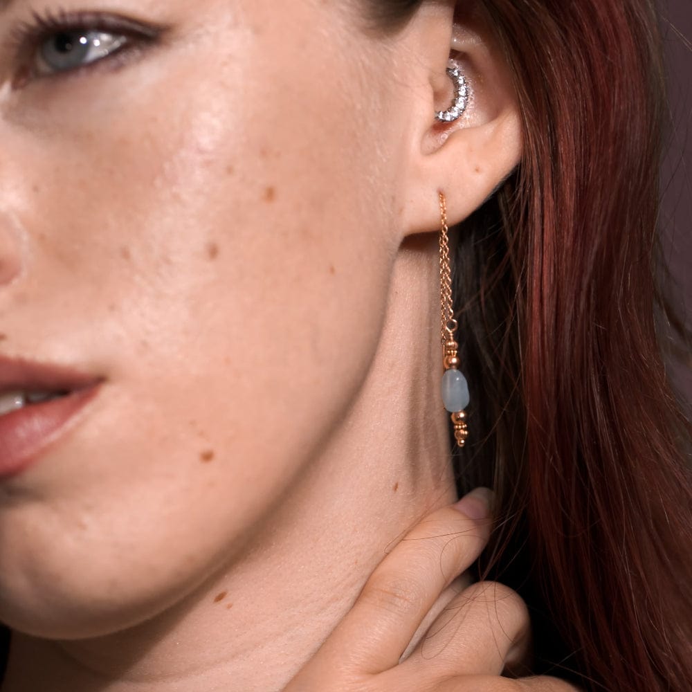 Boucles d'Oreilles Aigue Marine Thalassa or