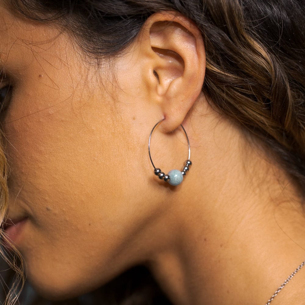 Boucles d'Oreilles Amazonite Casssiopée Argent