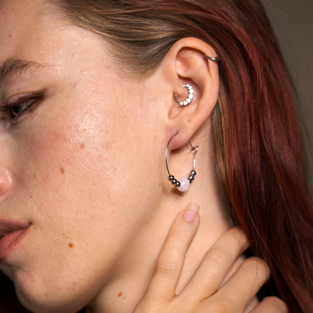 Boucles d'Oreilles Pierre de Lune Casssiopée Argent