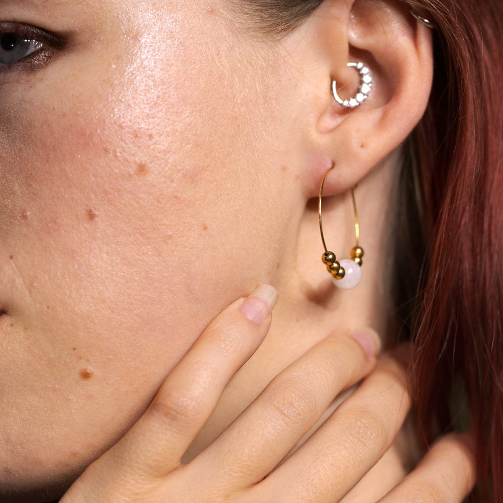 Boucles d'Oreilles Pierre de Lune Casssiopée Or