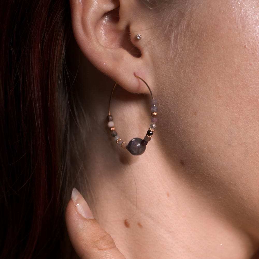Boucles d'Oreilles Tourmaline Rose Nadira Or