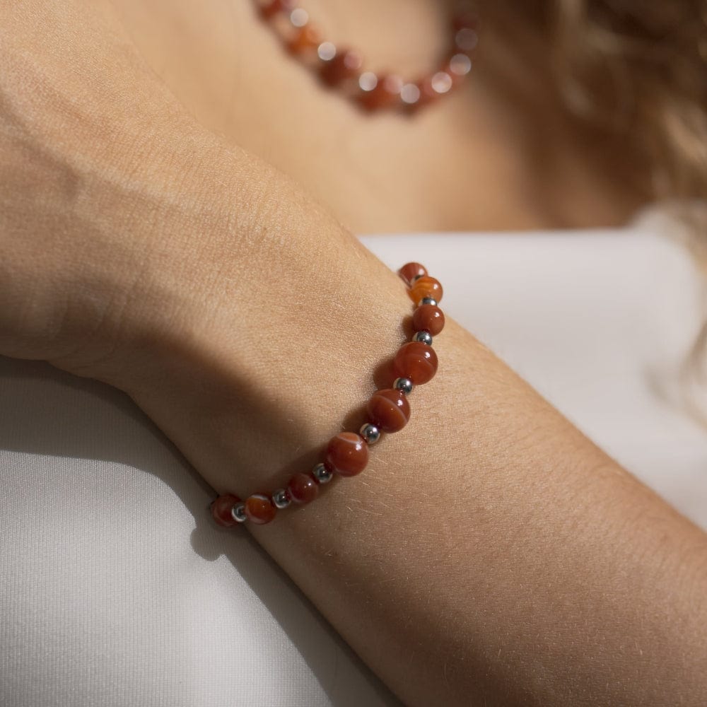 Bracelet Cornaline Hespéris Argent