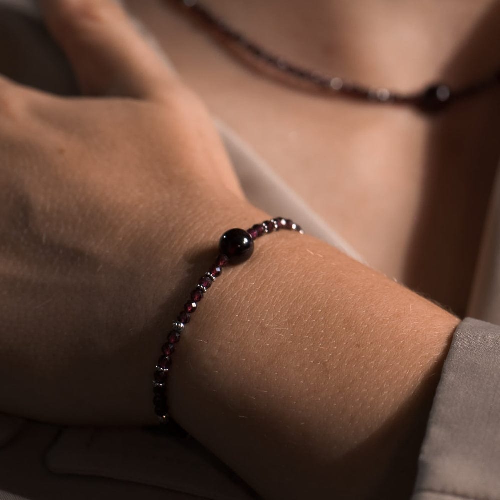 Bracelet Grenat Nadira Argent