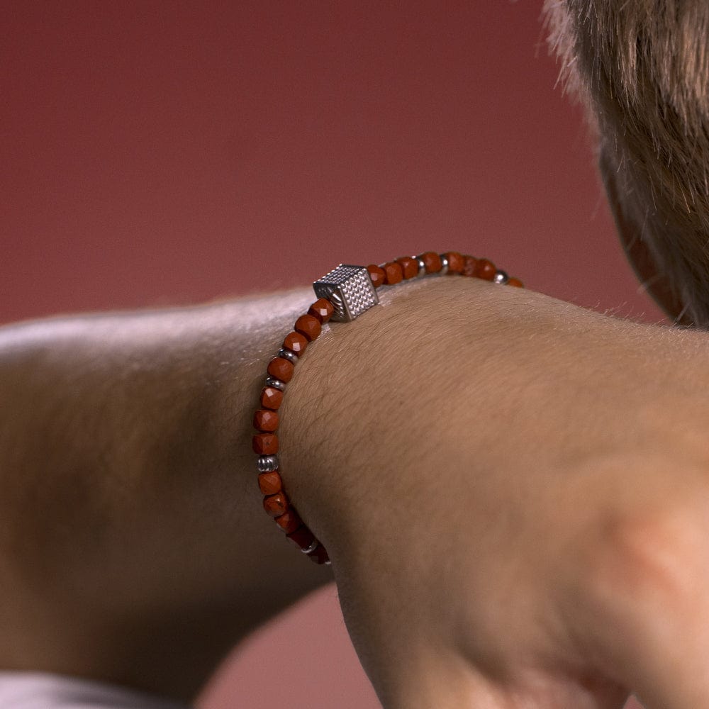 Bracelet Jaspe Rouge Orion Argent
