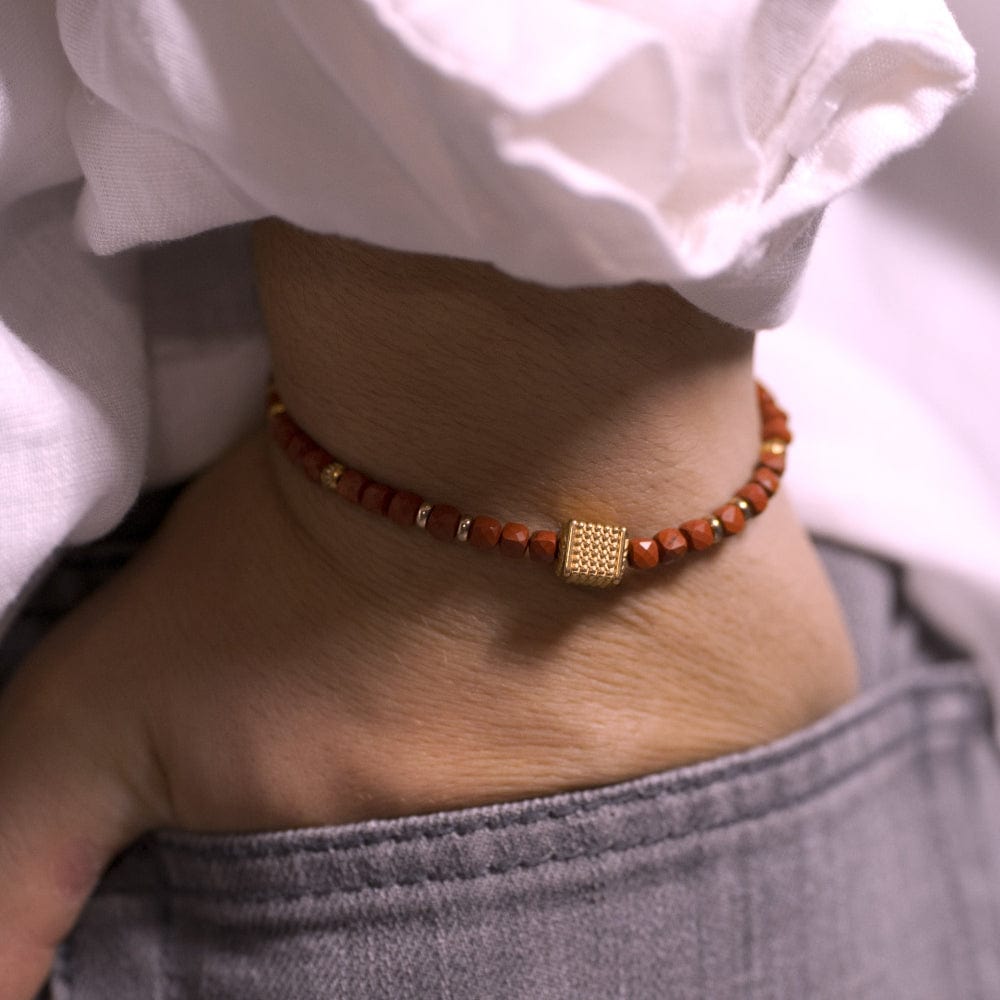 Bracelet Jaspe Rouge Orion Or