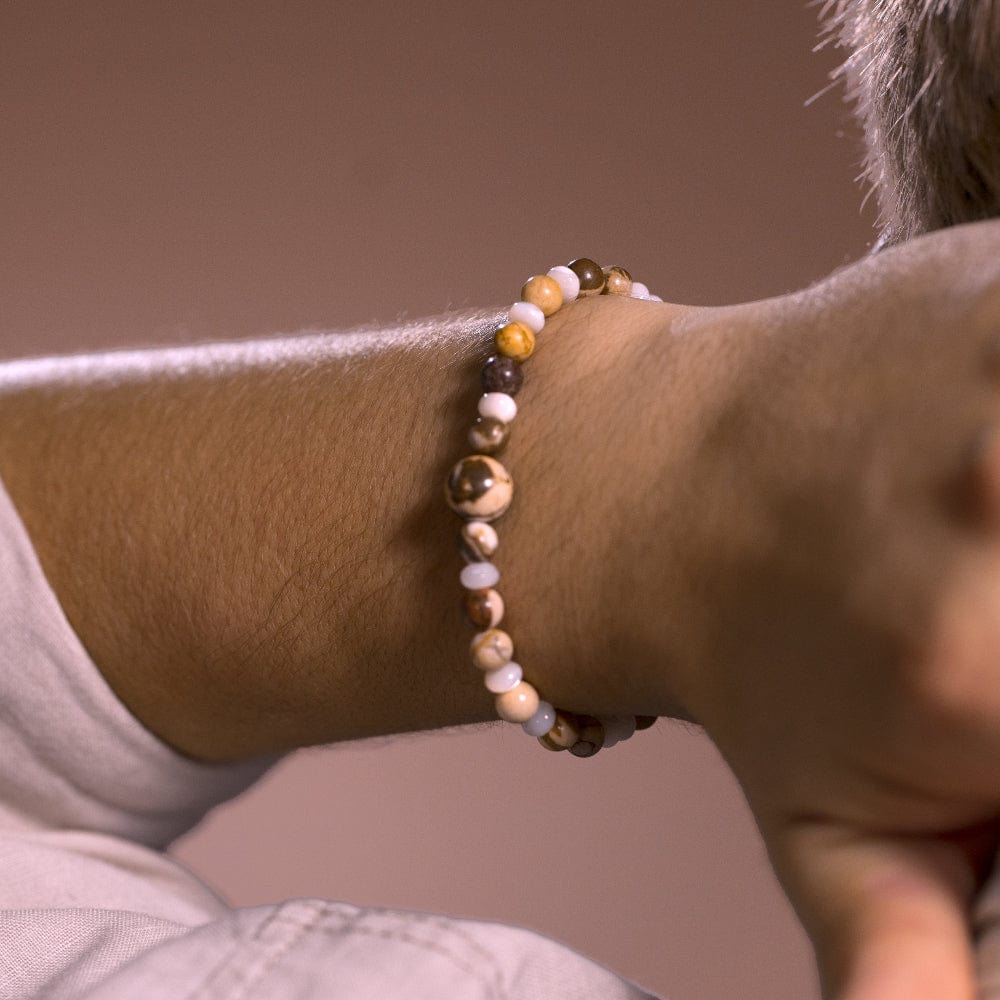 Bracelet Jaspe Zèbre Brun Kymos