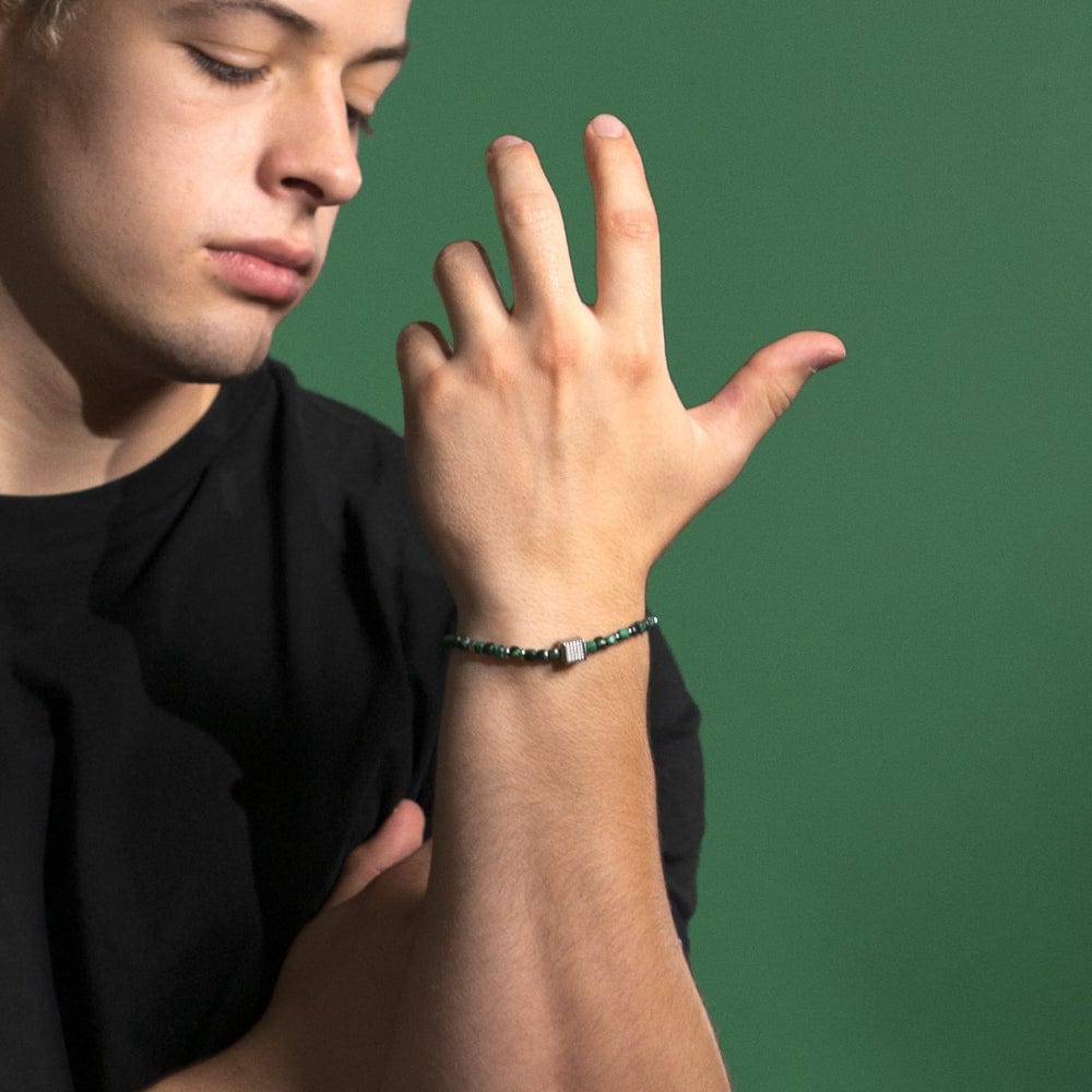 Bracelet Malachite Orion Argent Porter