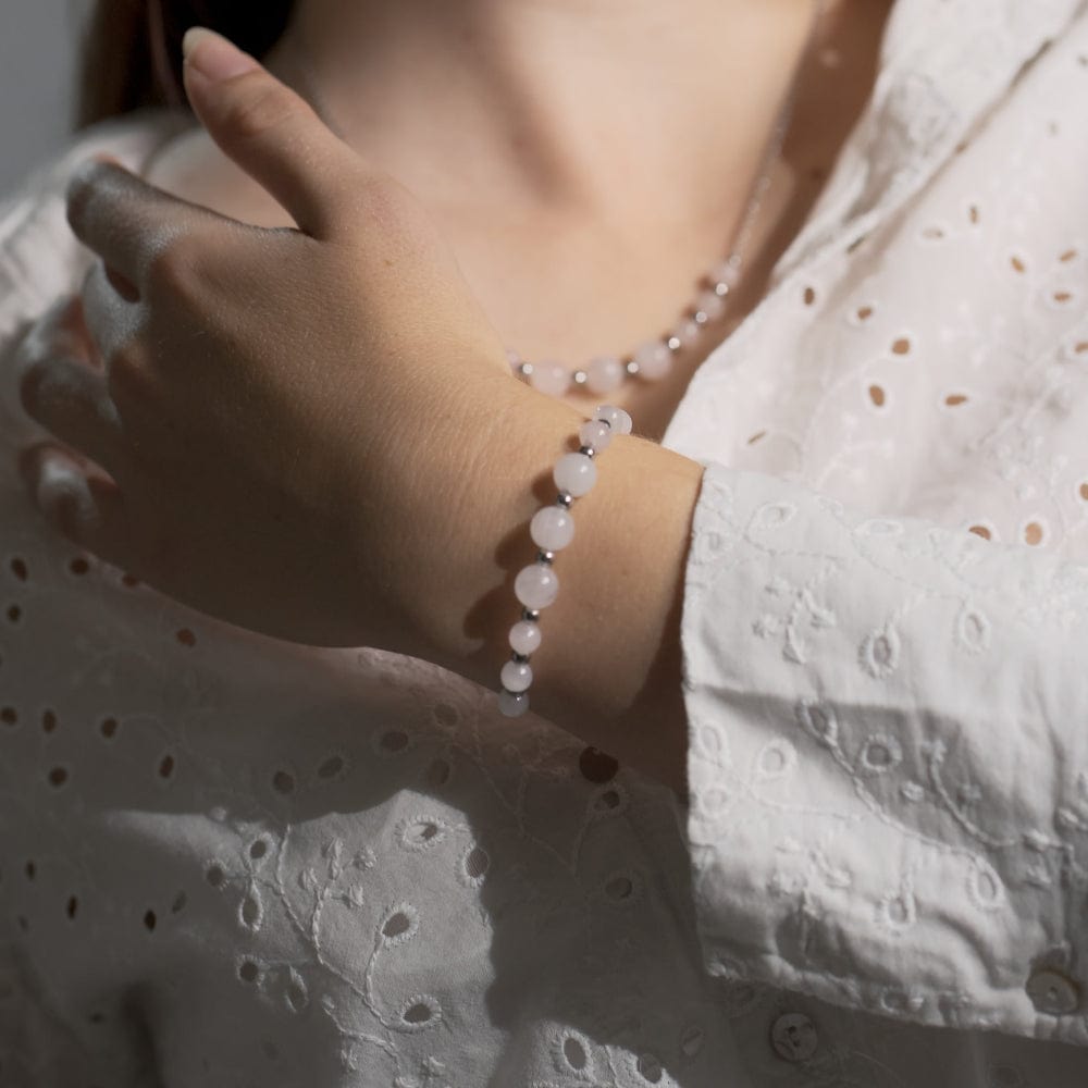 Bracelet Quartz Rose Hespéris Argent