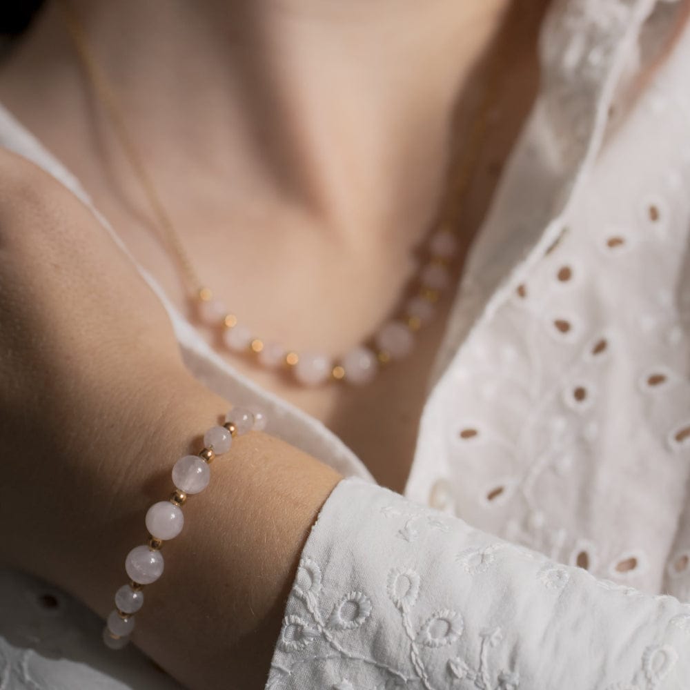 Bracelet Quartz Rose Hespéris Or