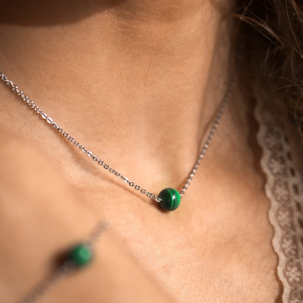 Collier Malachite Tara Argent