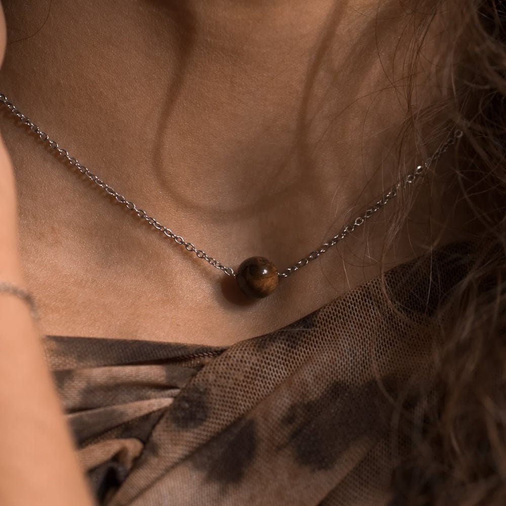 Collier Œil de Tigre Tara Argent