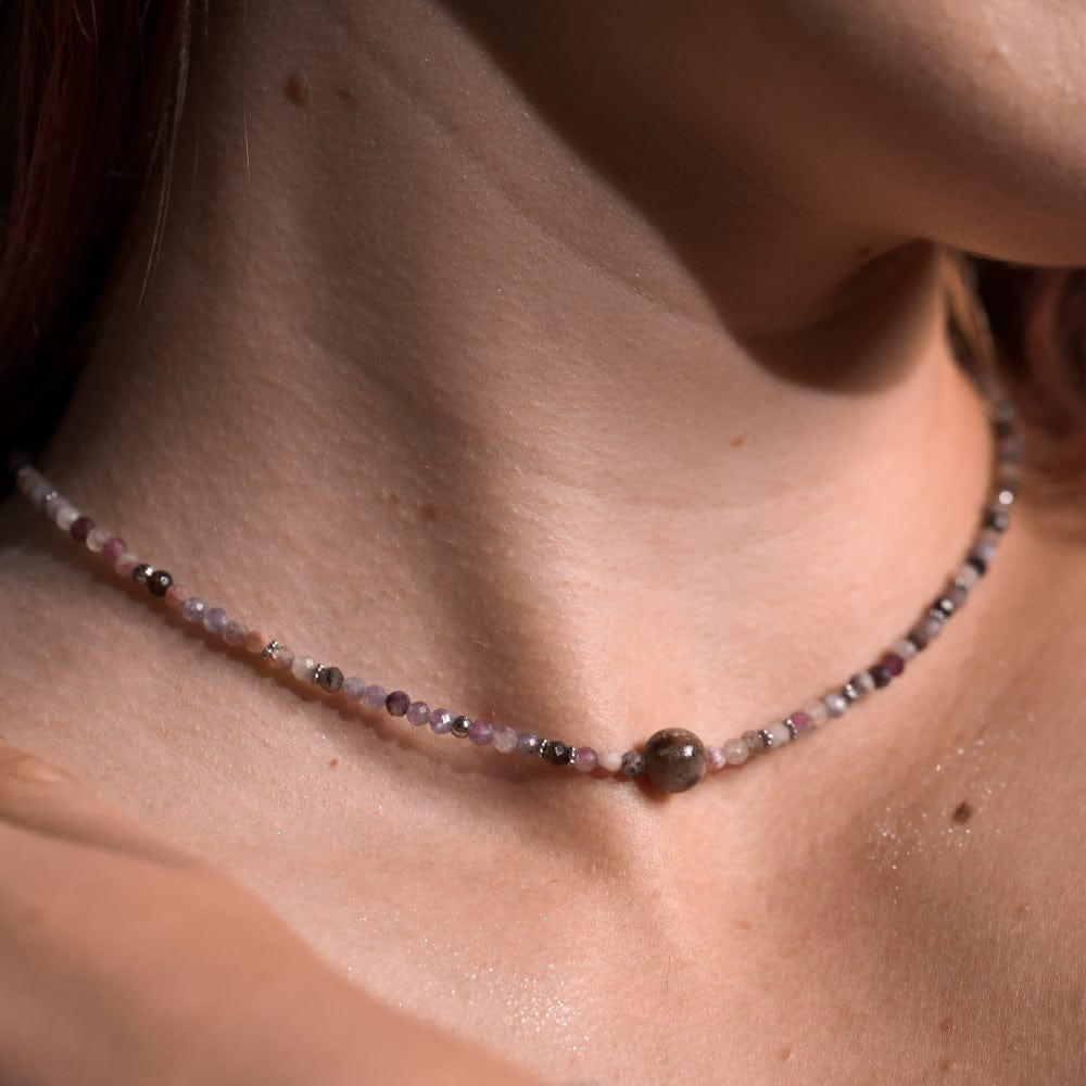 Collier Tourmaline Rose Nadira Argent