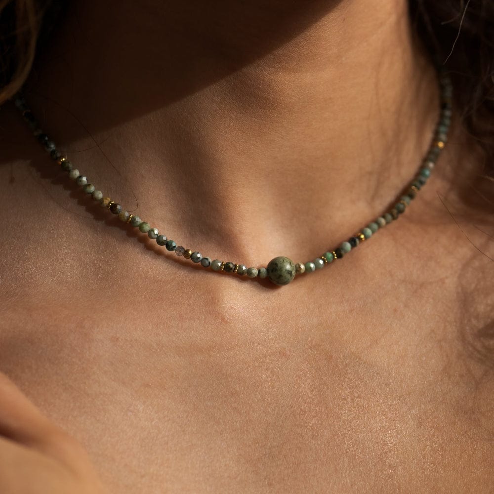 Collier Turquoise Africaine Nadira Or