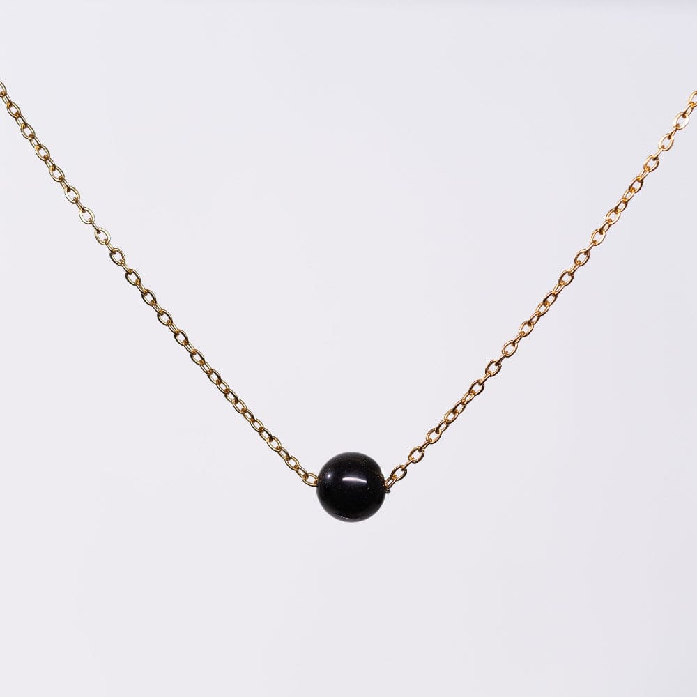 Collier en tourmaline Noir Tara - Acier Inoxydable Argent 