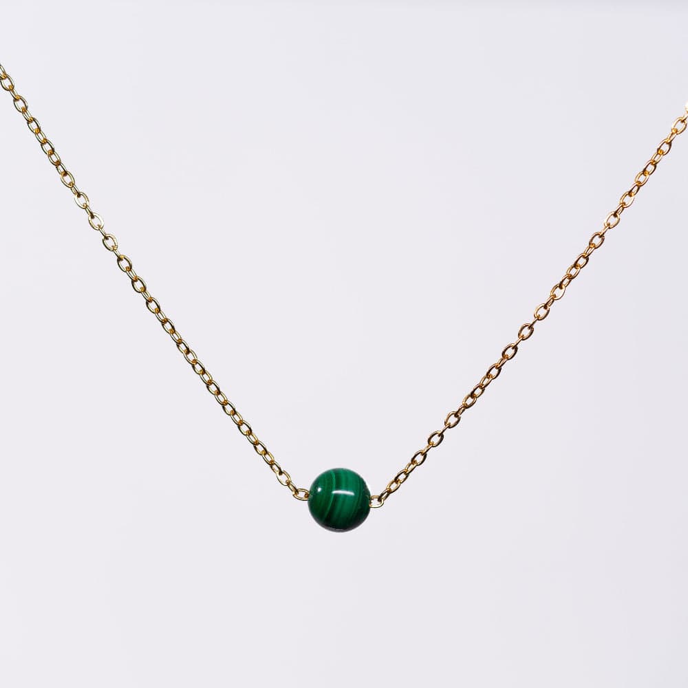 Collier en Malachite Tara - Acier inoxydable Or