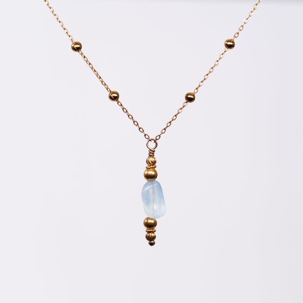 Collier en Aigue Marine Thalassa - Acier Inoxydable Or