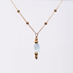 Collier en Aigue Marine Thalassa - Acier Inoxydable Or