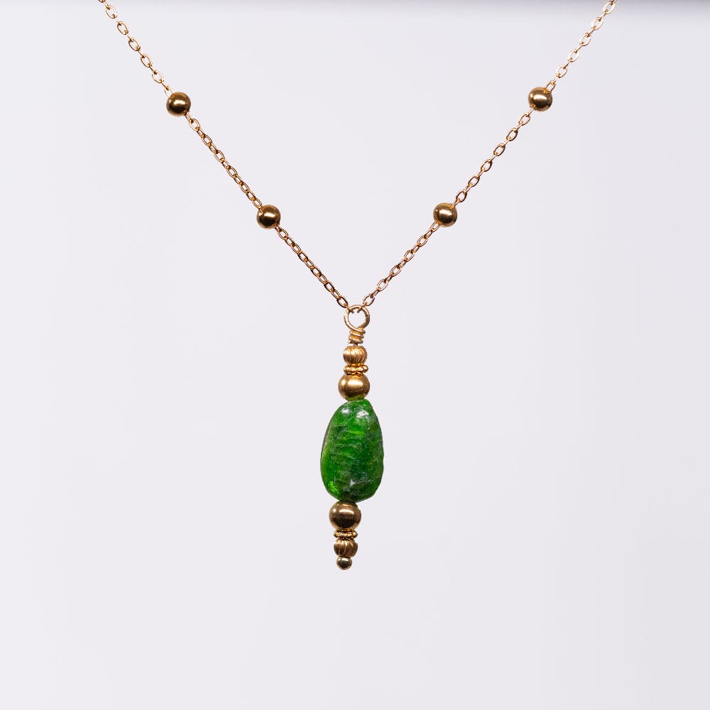 Collier en Diopside Thalassa - Acier Inoxydable Or