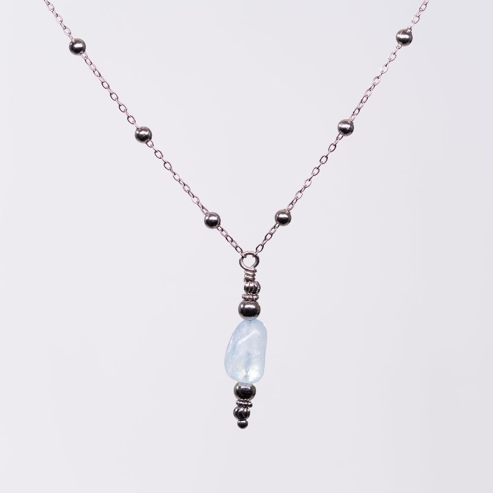 Collier en Aigue Marine Thalassa - Acier Inoxydable Argent