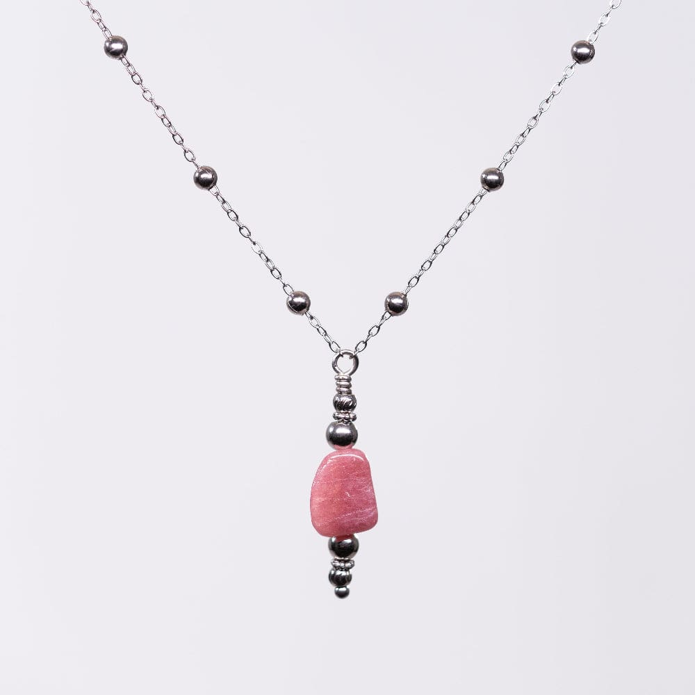 Collier en Tourmaline Rose Thalassa - Acier Inoxydable Argent