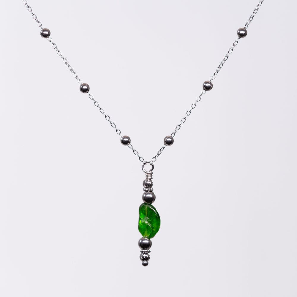 Collier en Diopside Thalassa - Acier Inoxydable Argent