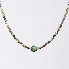 Collier en Turquoise Africaine Nadira - Acier inoxydable Or