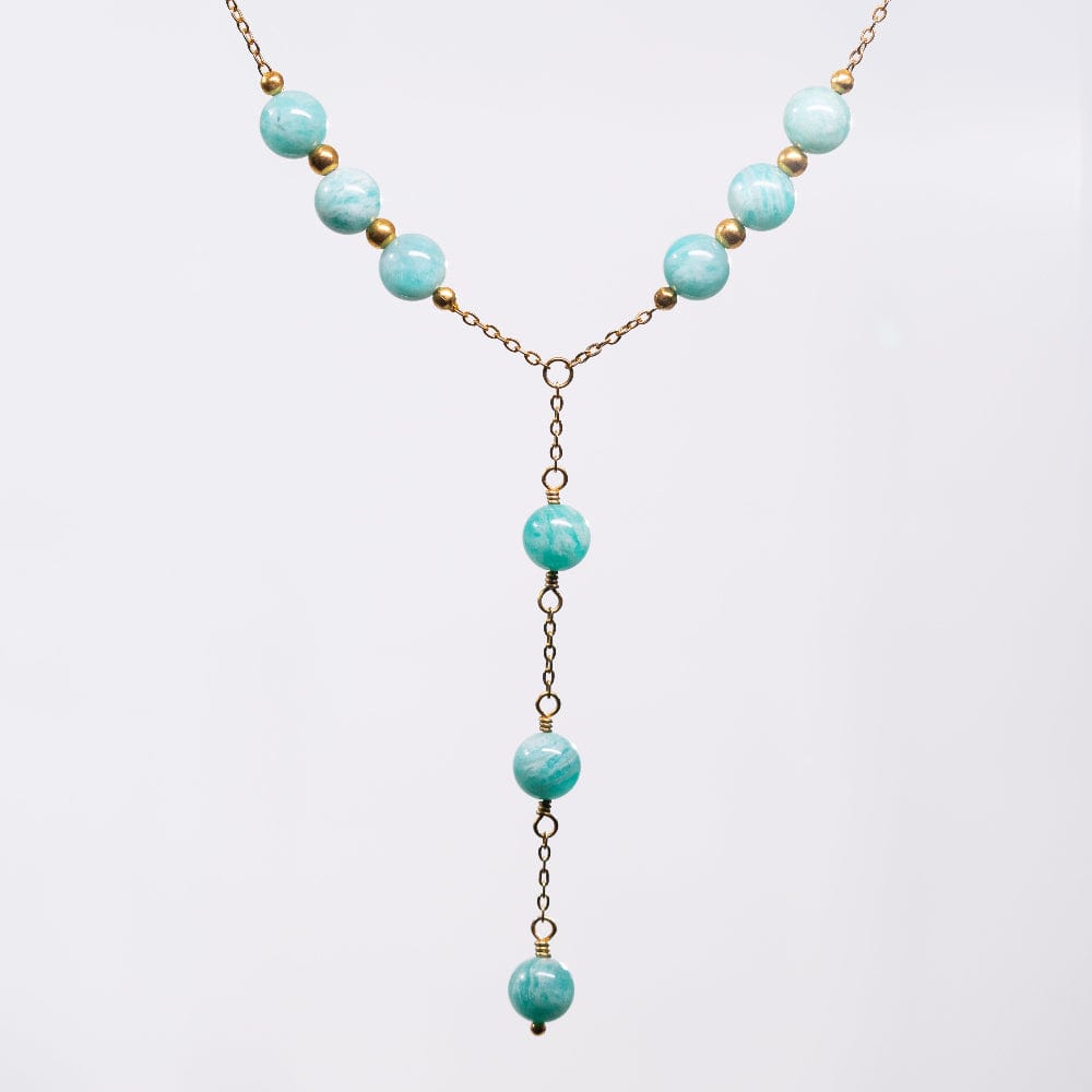 Collier en Amazonite Cassiopée - Acier Inoxydable Or