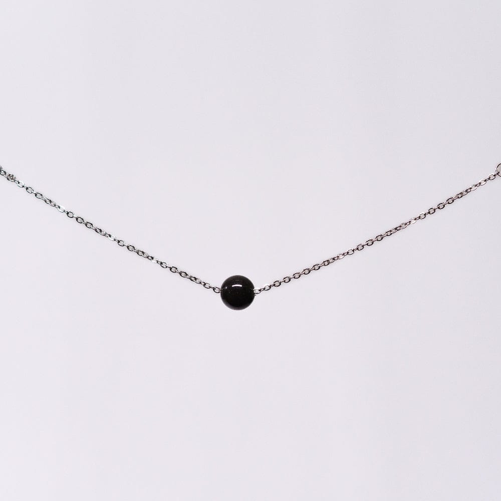 Bracelet tourmaline Noir Tara - Acier Inoxydable Argent