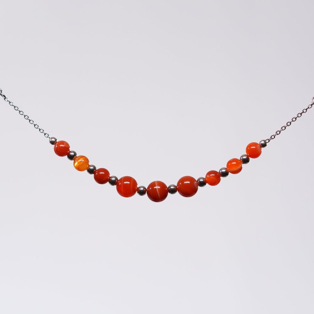 Bracelet Cornaline Hespéris - Acier Inoxydable Argent