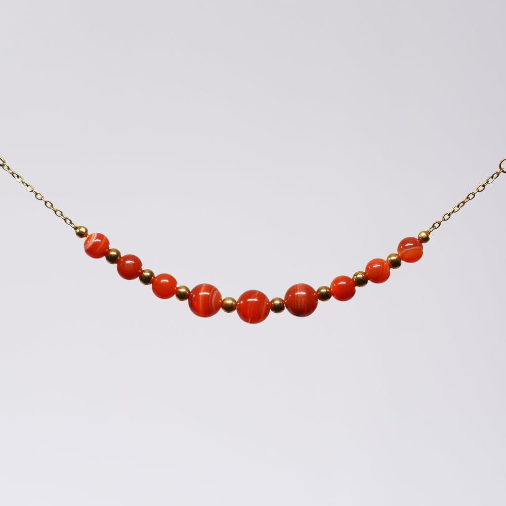 Bracelet Cornaline Hespéris - Acier Inoxydable Or
