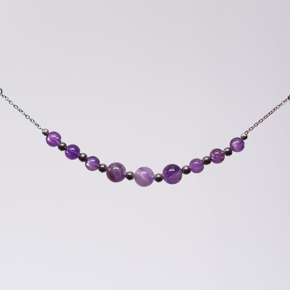 Bracelet Améthyste Hespéris - Acier Inoxydable Argent