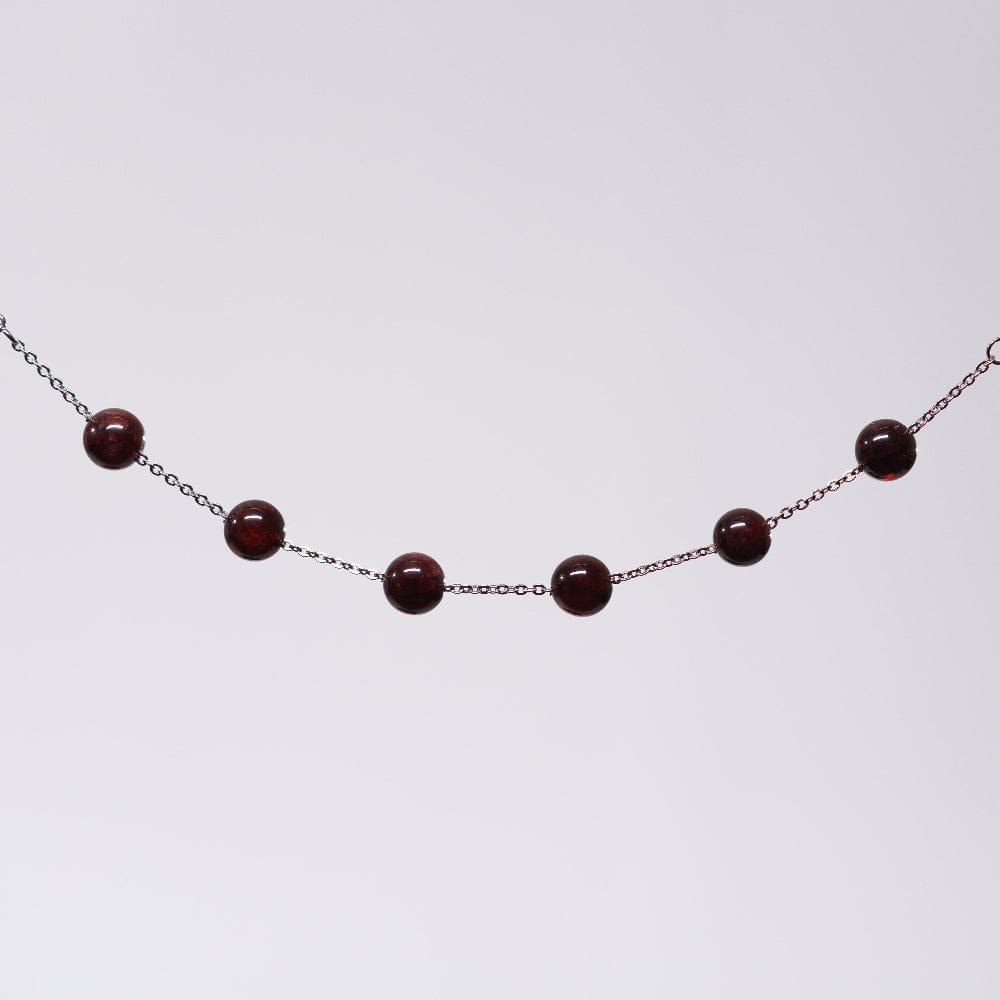 Bracelet Grenat Casssiopée - Acier Inoxydable Argent