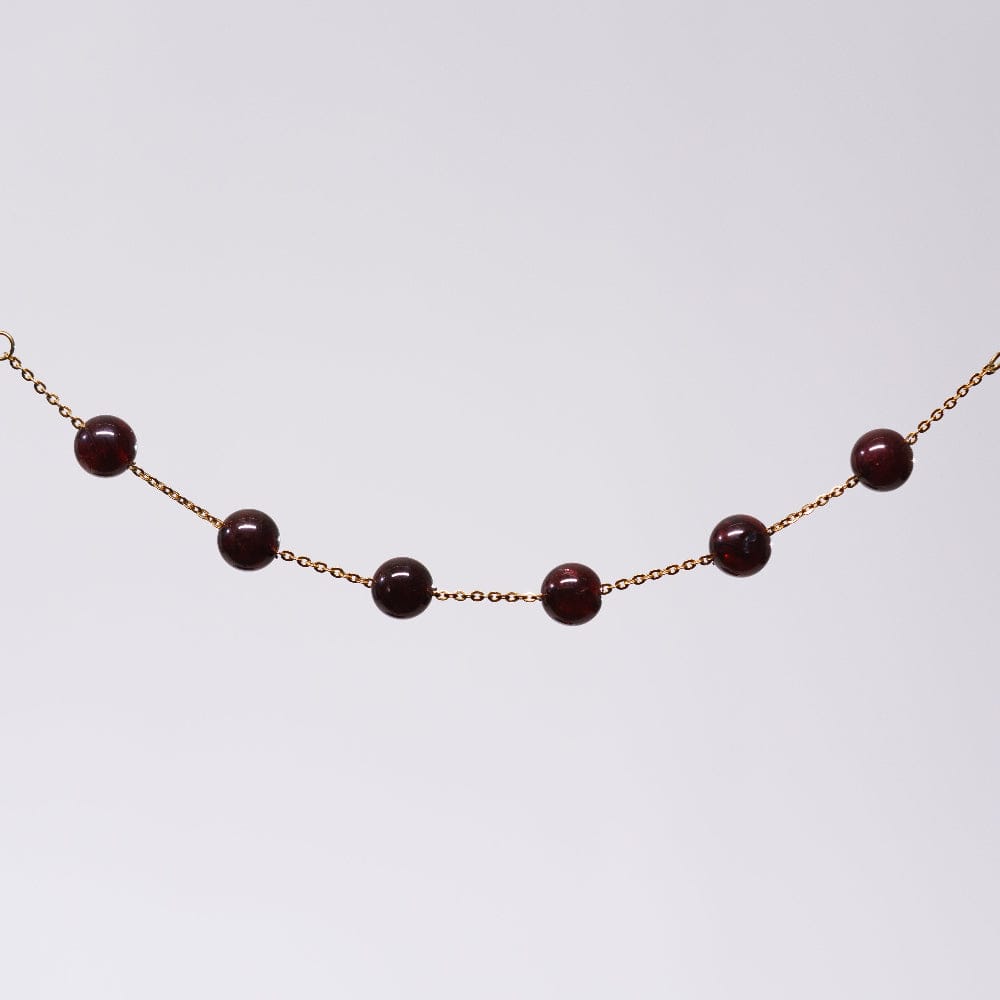 Bracelet Grenat Cassiopée - Acier Inoxydable Or