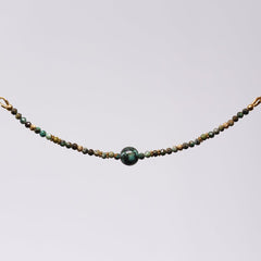 Bracelet Turquoise Africaine Nadira - Acier Inoxydable Or