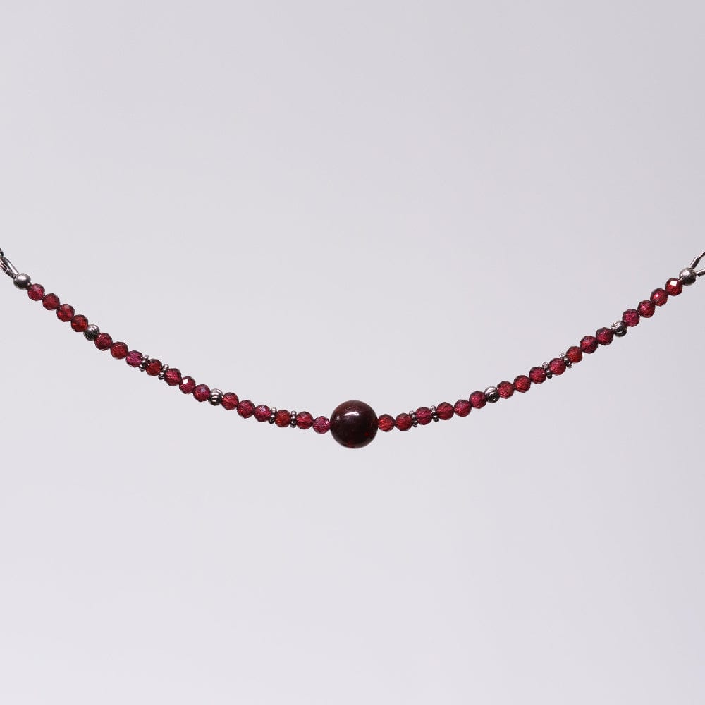 Bracelet Grenat Nadira - Acier Inoxydable Argent