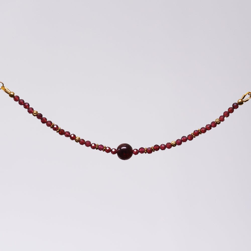 Bracelet Grenat Nadira - Acier Inoxydable Or