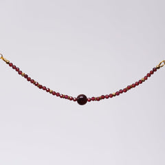 Bracelet Grenat Nadira - Acier Inoxydable Or