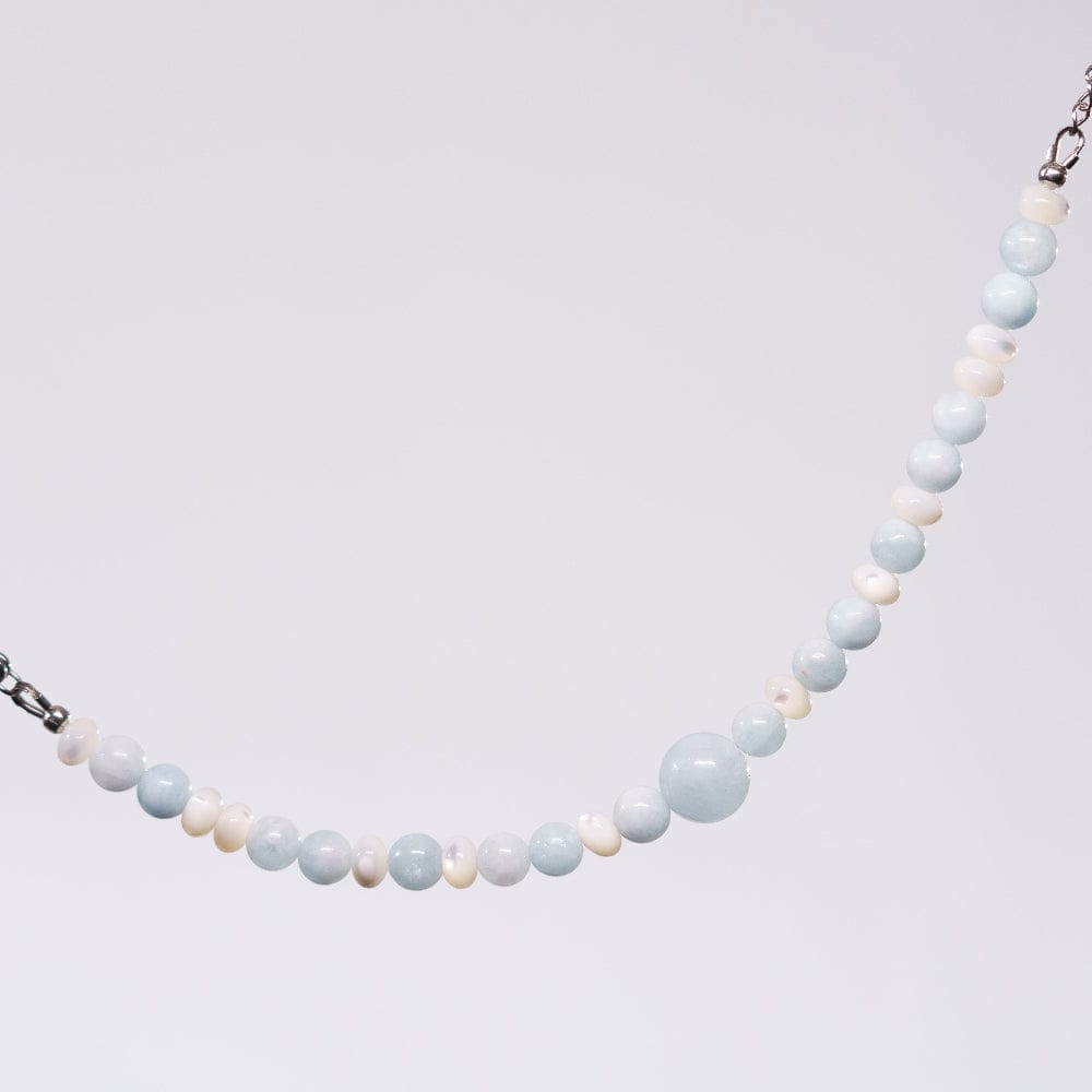 Bracelet Aigue Marine Kymos - Acier Inoxydable Argent