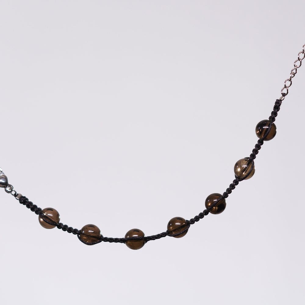 Bracelet Quartz Fumé Nox - Acier Inoxydable Argent