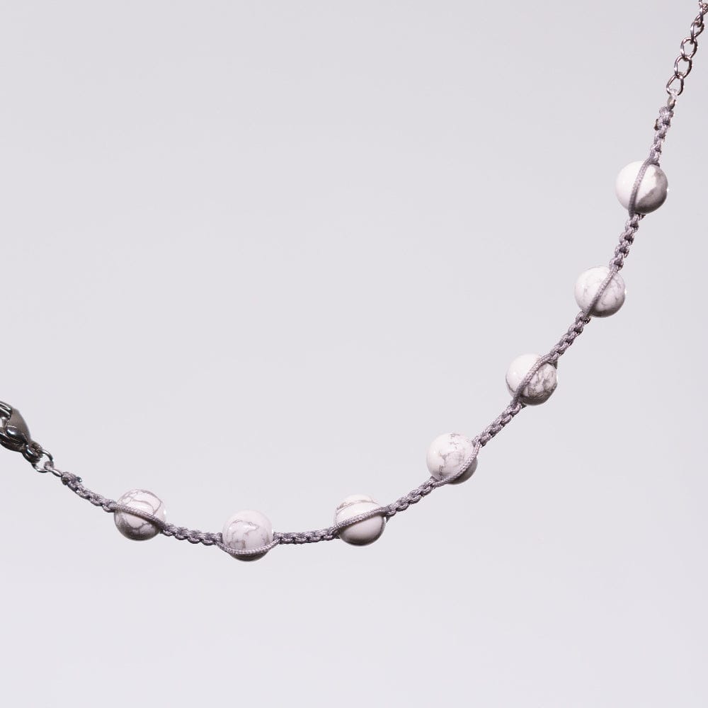 Bracelet Howlite Nox - Acier Inoxydable Argent