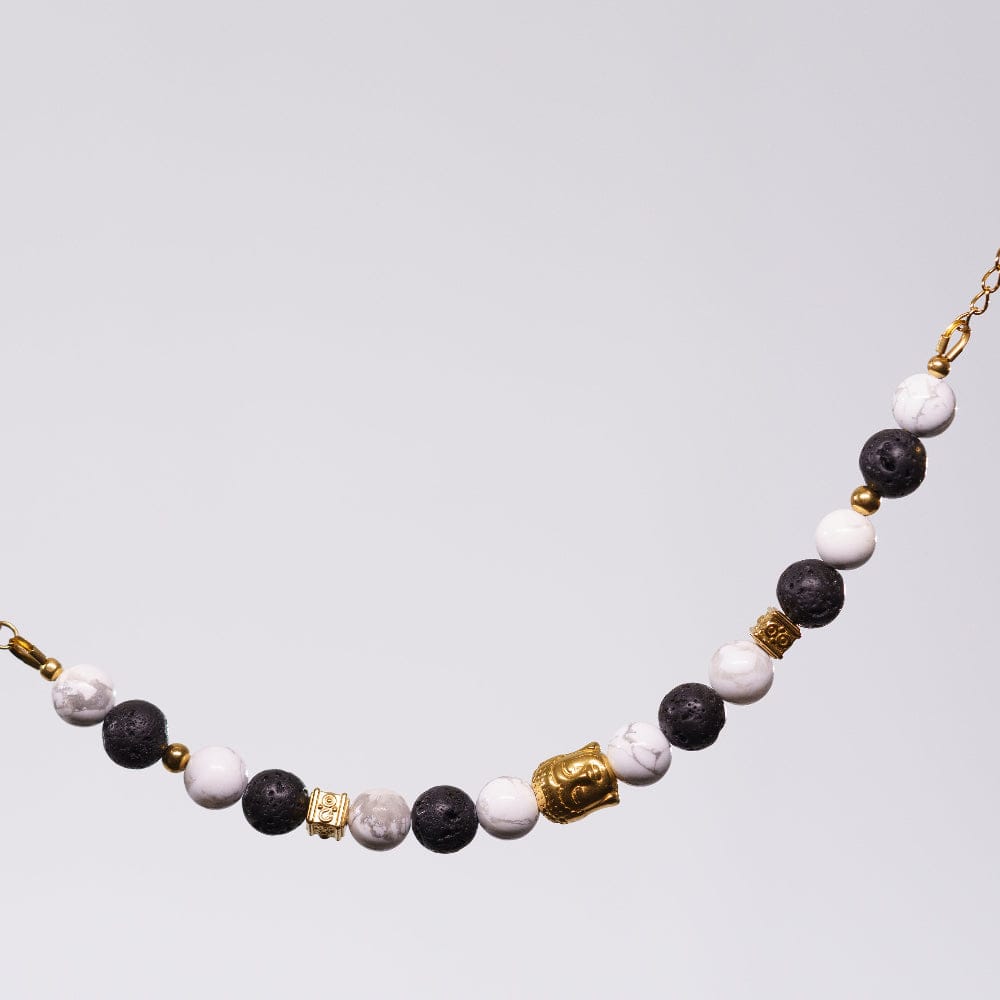 Bracelet Howlite Chandra - Acier Inoxydable Or