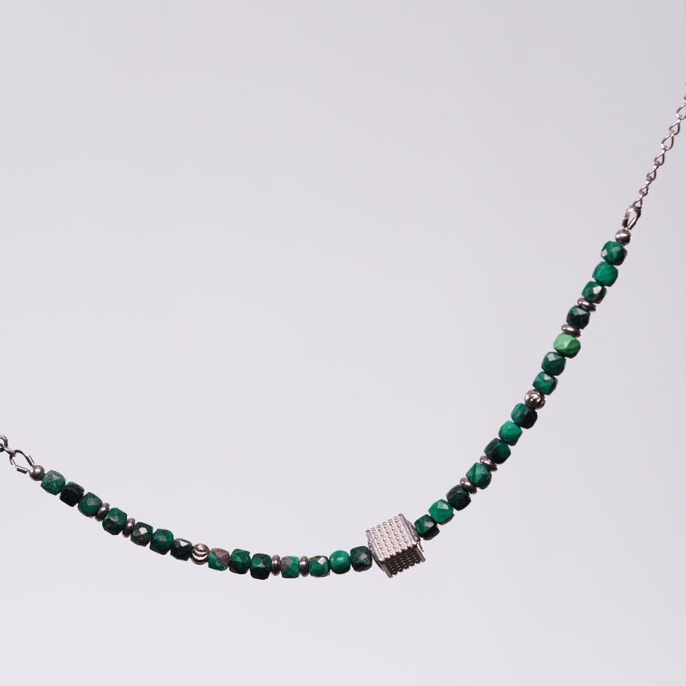 Bracelet Malachite Orion - Acier Inoxydable Argent
