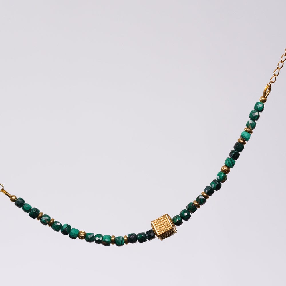 Bracelet Malachite Orion - Acier Inoxydable Or