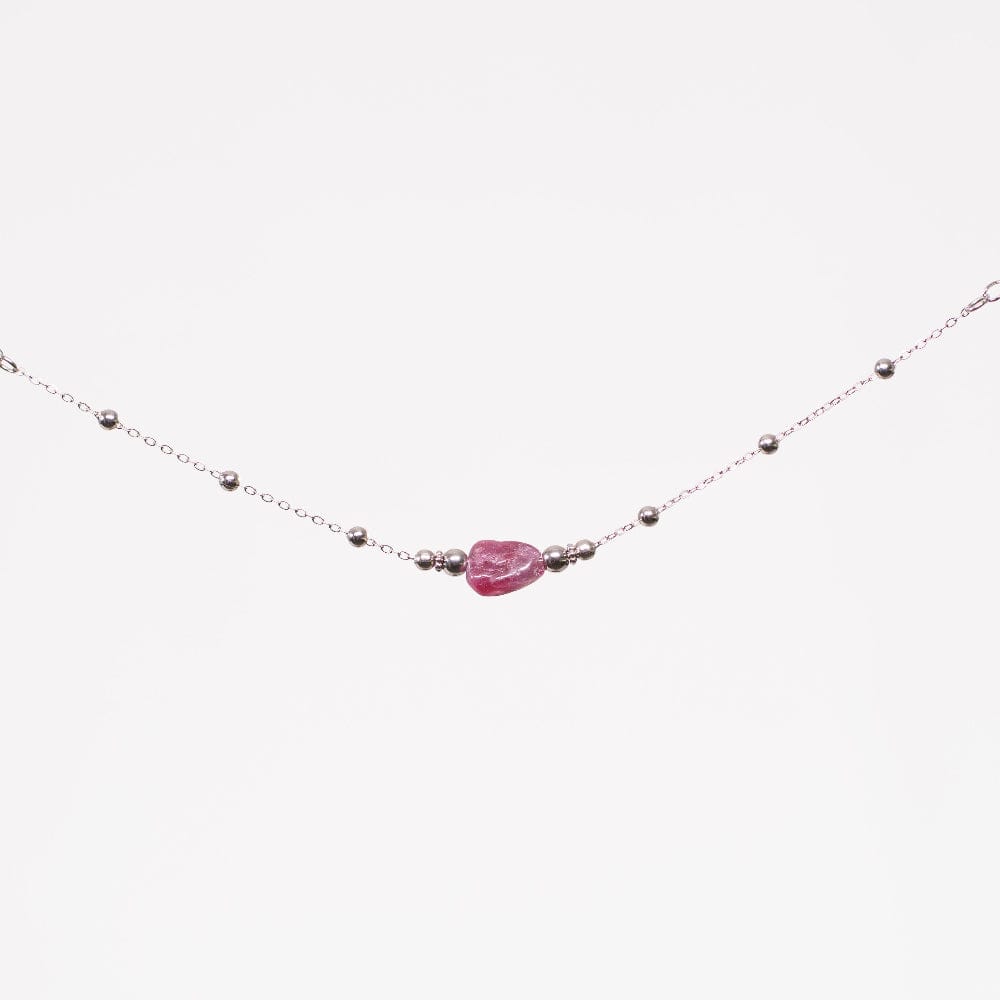 Bracelet Tourmaline Rose Thalassa - Acier Inoxydable Argent