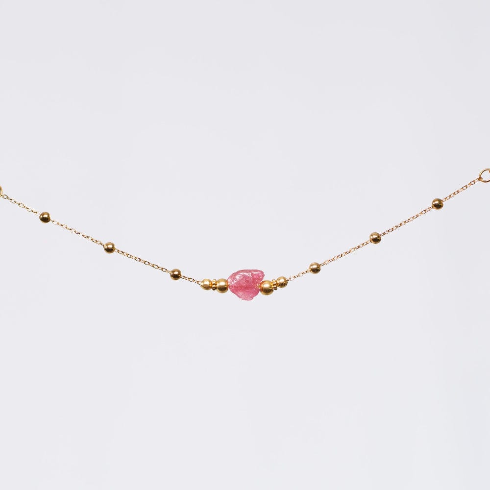 Bracelet Tourmaline Rose Thalassa - Acier Inoxydable Or