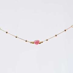 Bracelet Tourmaline Rose Thalassa - Acier Inoxydable Or