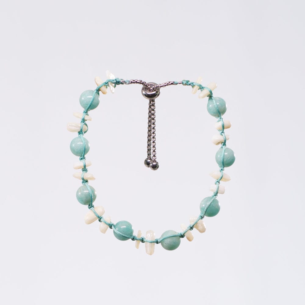 Bracelet Amazonite Néréo - Acier Inoxydable Argent