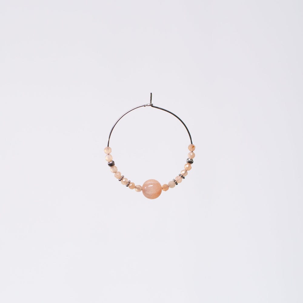 Boucle Oreille Pierre du Soleil Nadira  - Acier Inoxydable Argent