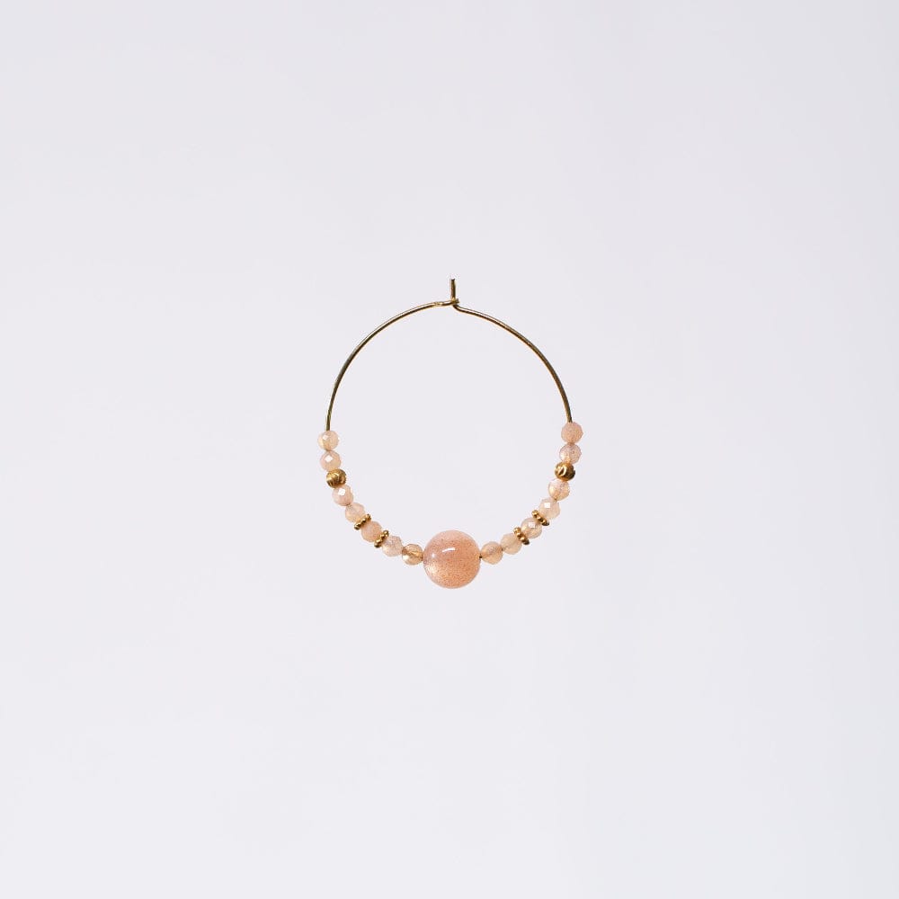 Boucle Oreille Pierre du Soleil Nadira  - Acier Inoxydable Or