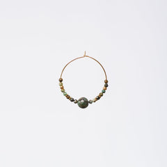 Boucle Oreille Turquoise Africaine Nadira - Acier Inoxydable Or